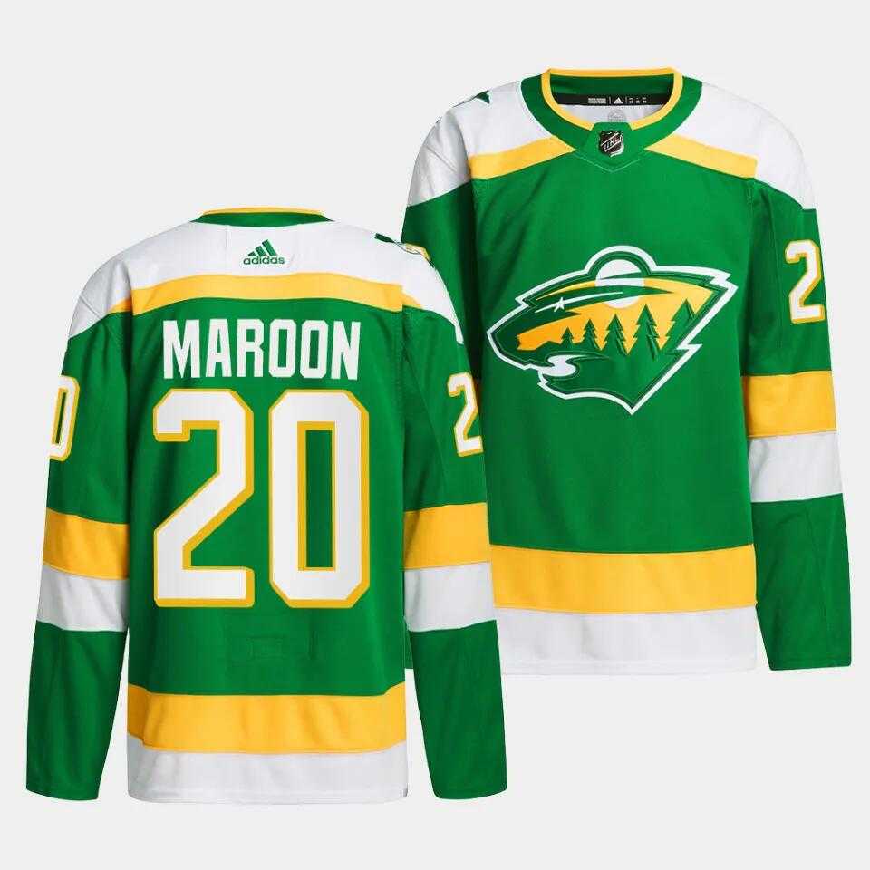 Men's Minnesota Wild #20 Patrick Maroon Green 2023-24 Stitched Jersey Dzhi